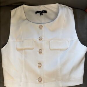 FORE White Sleeveless Button-Up Top